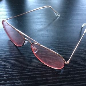 Vintage 70s style pink lens sunglasses